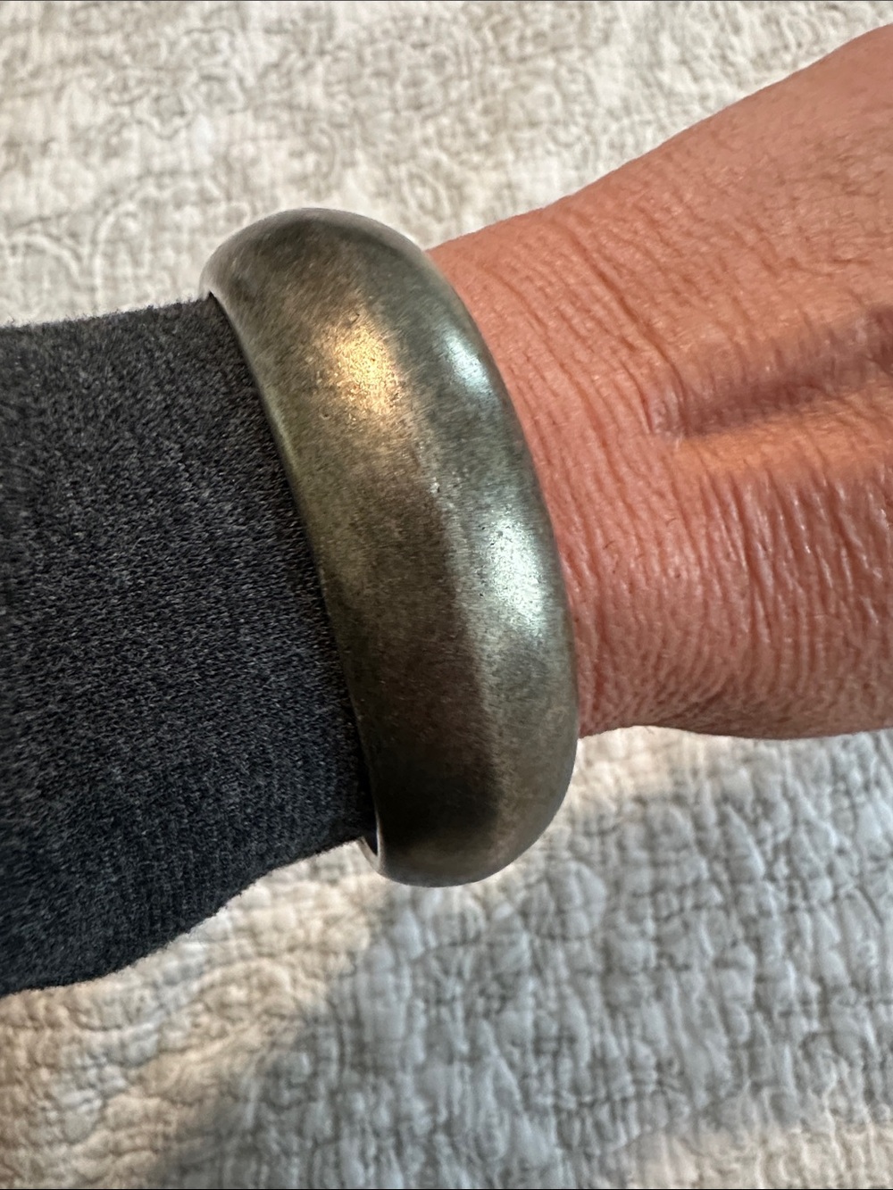 Men's Chunky Metal Bangle Bracelet - Silver-Tone